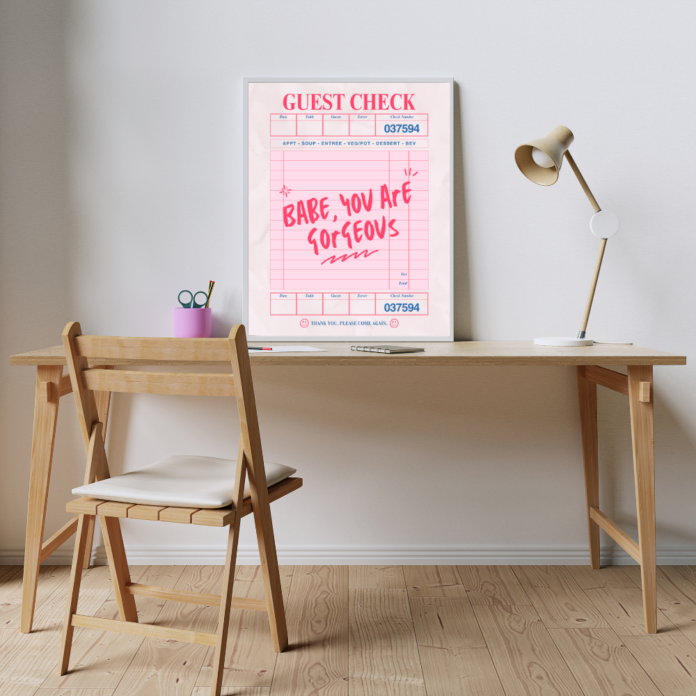 Babe Guest Check Art Print