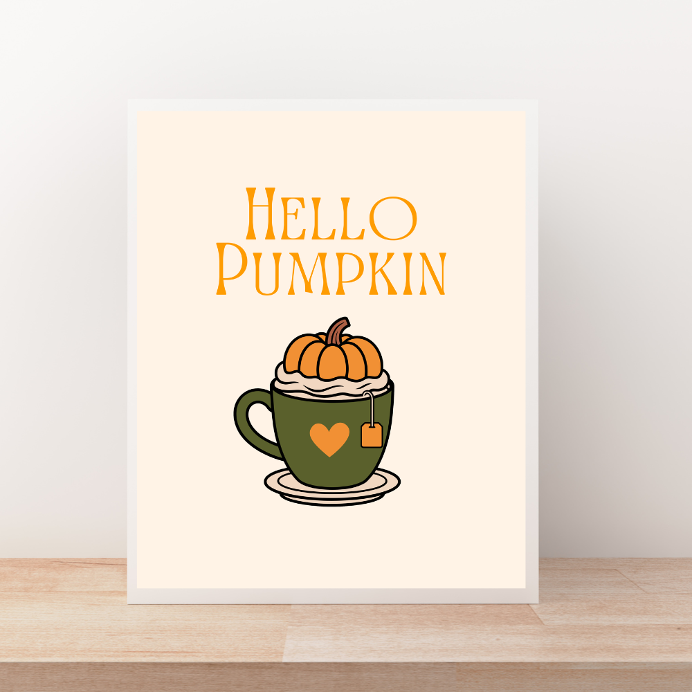 Hello Pumpkin Latte Art Print