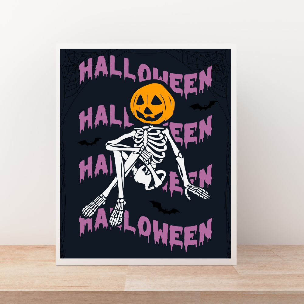 Halloween Skeleton Art Print