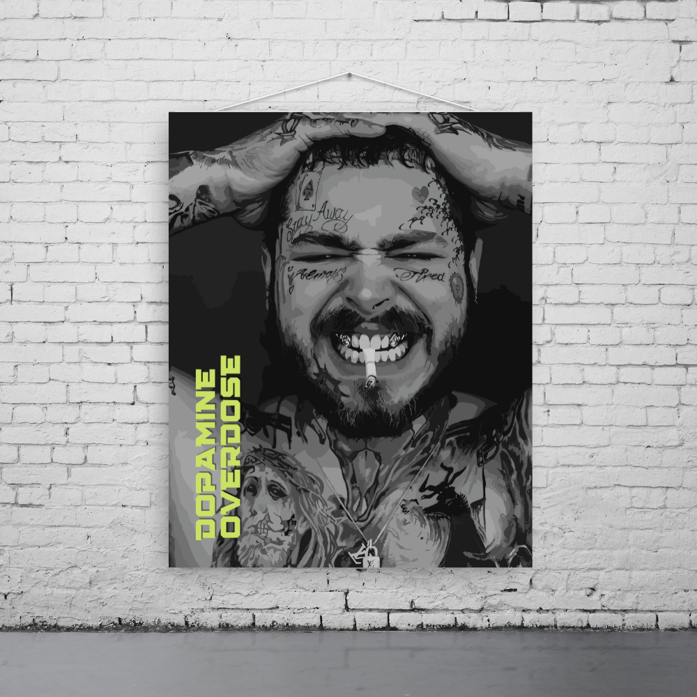 Post Malone B&W Dopamine Art Print