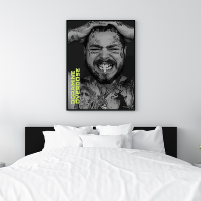 Post Malone B&W Dopamine Art Print