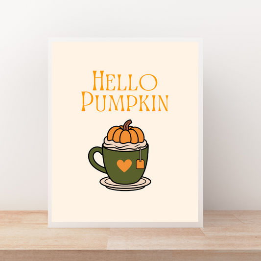 Hello Pumpkin Latte Art Print