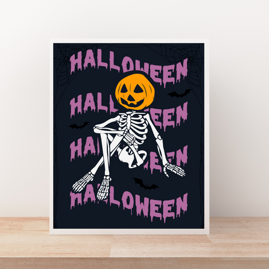 Halloween Skeleton Art Print