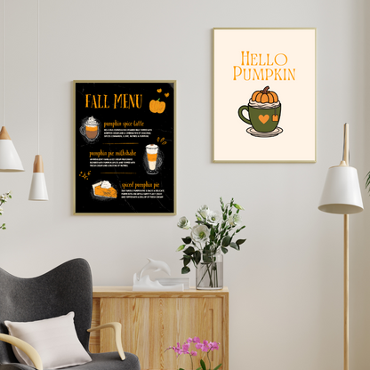 Hello Pumpkin Latte Art Print