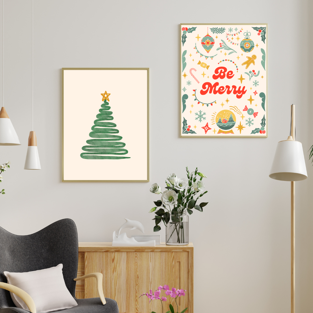 Be Merry Vintage Art Print