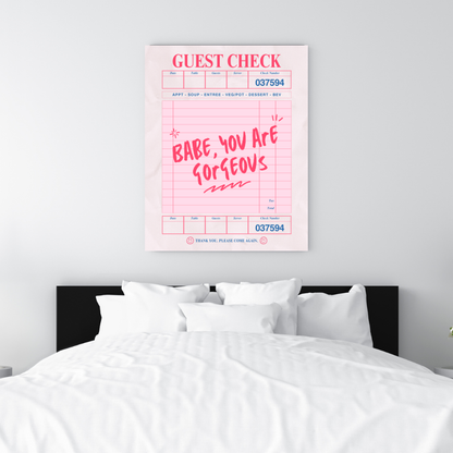 Babe Guest Check Art Print