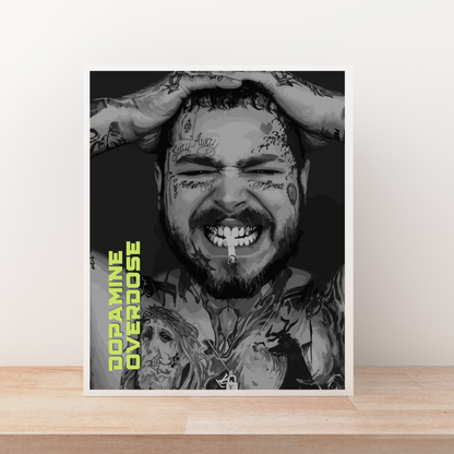 Post Malone B&W Dopamine Art Print