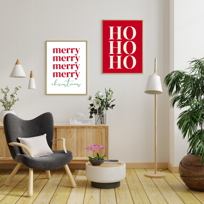 Merry x4 Christmas Art Print