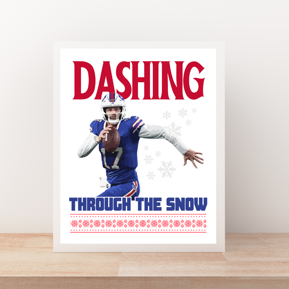 Josh Allen Dashing Holiday Art Print