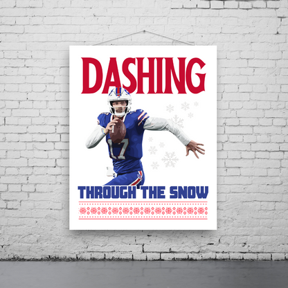 Josh Allen Dashing Holiday Art Print