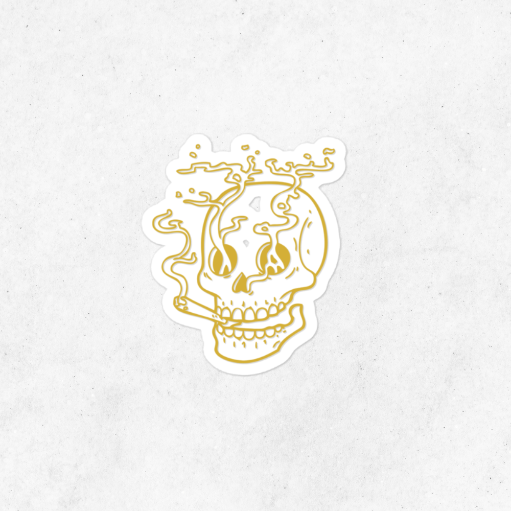 Smokin' Skull Sticker