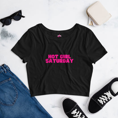 Hot Girl Saturday Fitted Crop Tee