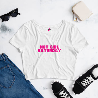 Hot Girl Saturday Fitted Crop Tee